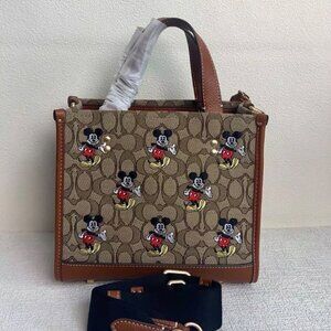 Disney X Coach Dempsey Carryall In Signature Jacquard With Mickey Mouse Print